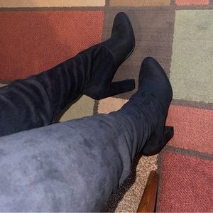 Steve Madden Emotions Black Suede Over the Knee Boots